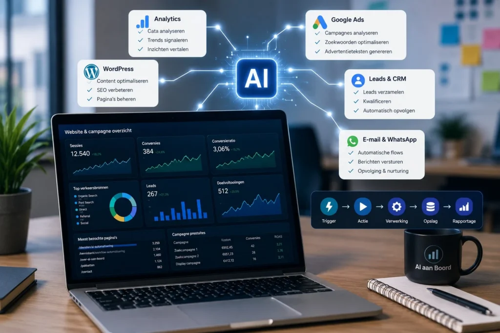 AI marketing automatisering: data, leads en groei onder controle